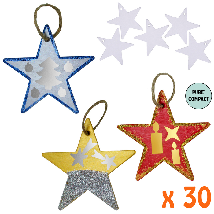 30 étoiles 10 cm à décorer en Pure'Compact