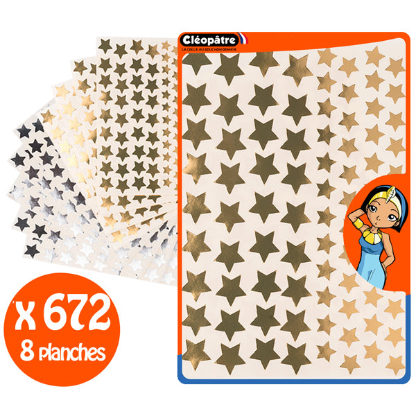 672 Gommettes étoiles - 2 couleurs