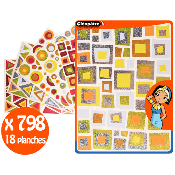 Gommettes multiformes artistiques holographiques - 3 formes - 6 couleurs