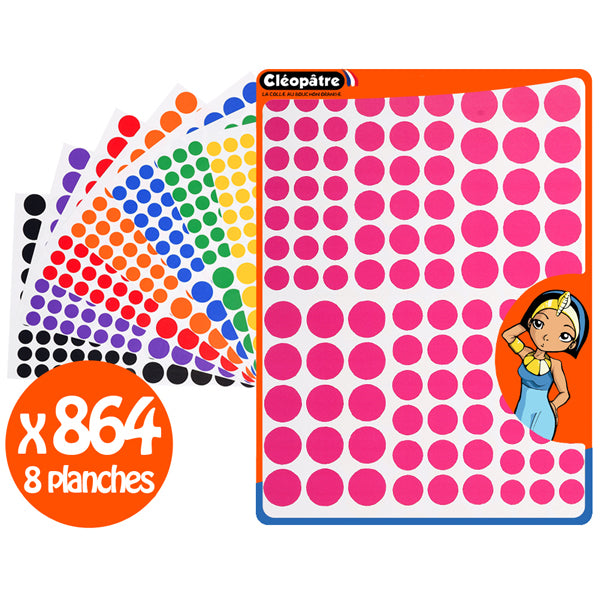Gommettes rondes - 8 couleurs