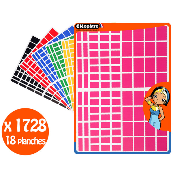 1728 Gommettes rectangles - 6 couleurs