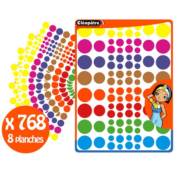 Gommettes rondes - 8 couleurs