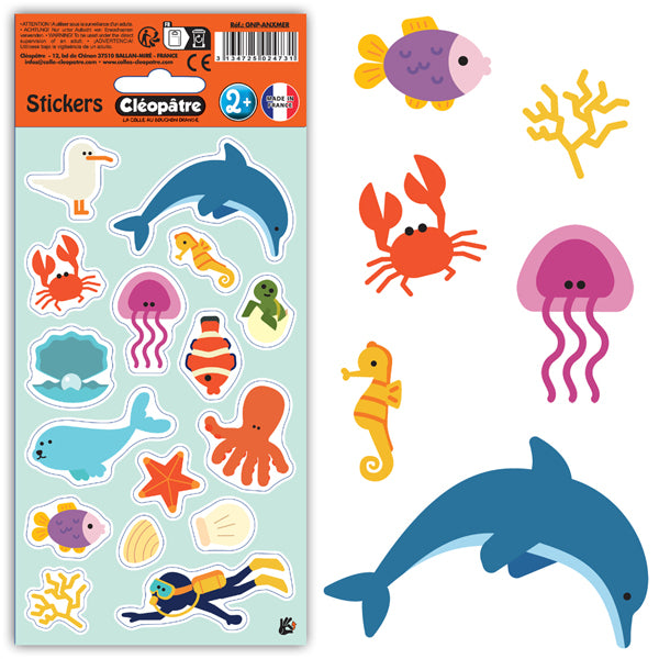 16 gommettes No Pack animaux de la mer et des fonds marins
