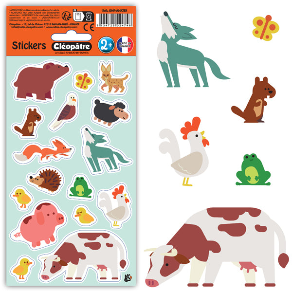 16 gommettes No Pack animaux de la montagne et de la campagne