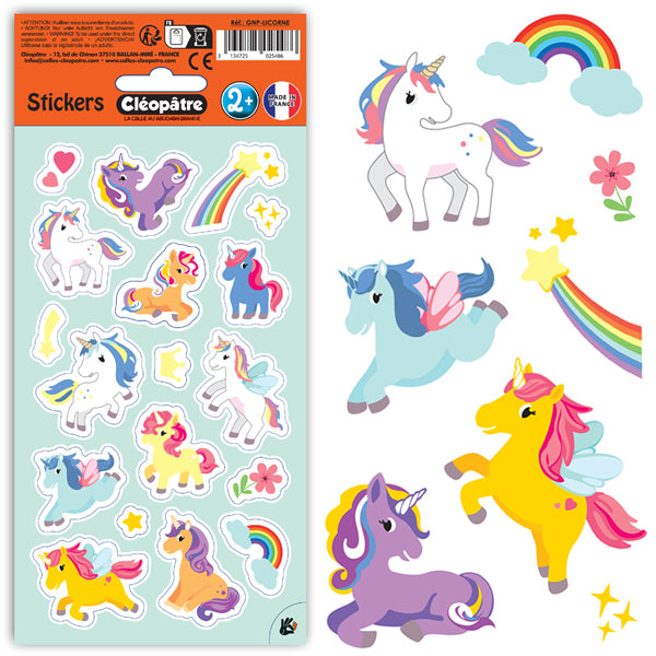 18 gommettes No Pack Licornes