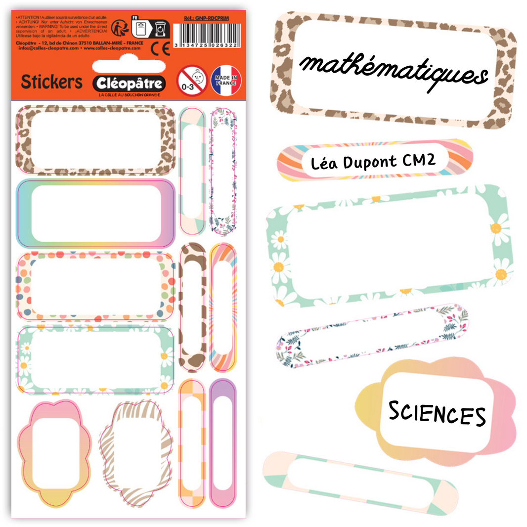 12 Étiquettes No Pack Primaire / Collège