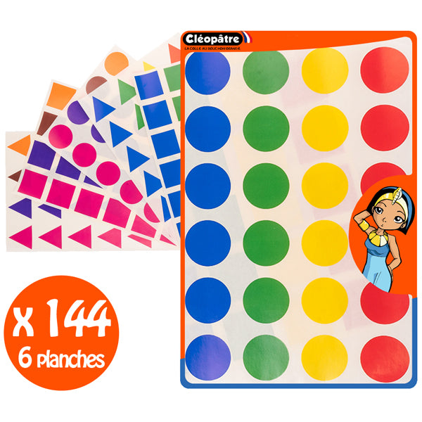 Gommettes géométriques - 3 formes - 8 couleurs