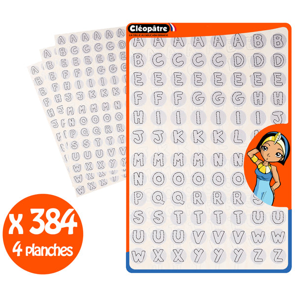 Gommettes Alphabet noir et blanc