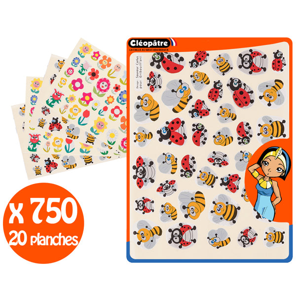 Gommettes fleurs/coccinelles/abeilles