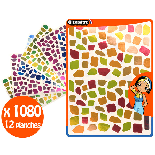 360 Gommettes mosaïques métal - 4 couleurs