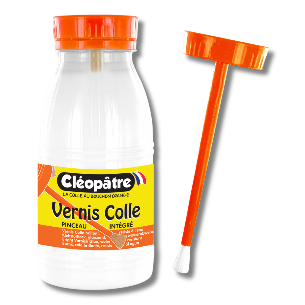 Vernis Colle Brillant en flacon de 250g avec pinceau intégré