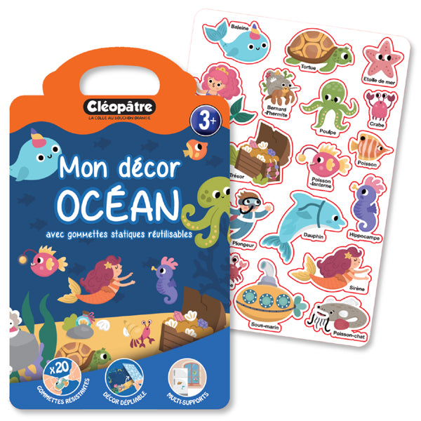 Mon Décor Océan et mes 20 gommettes statiques réutilisables