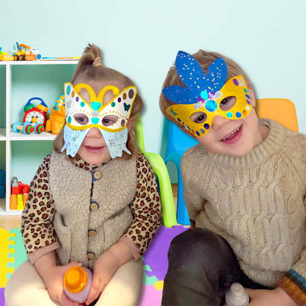 24 masques à décorer avec élastiques