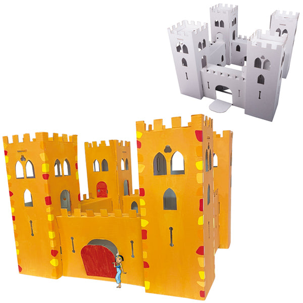 Château en carton blanc à décorer 38*38*25cm