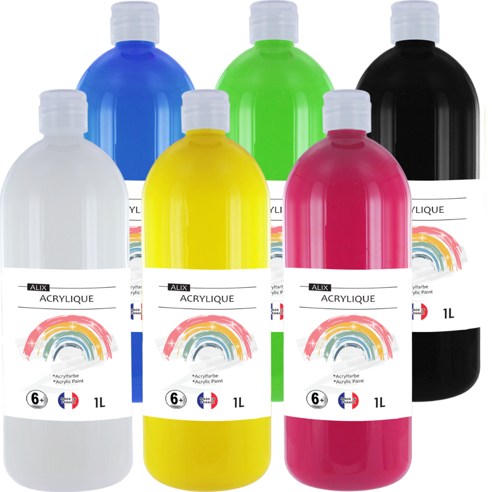 Peinture Acrylique ALIX 6 couleurs en 1L