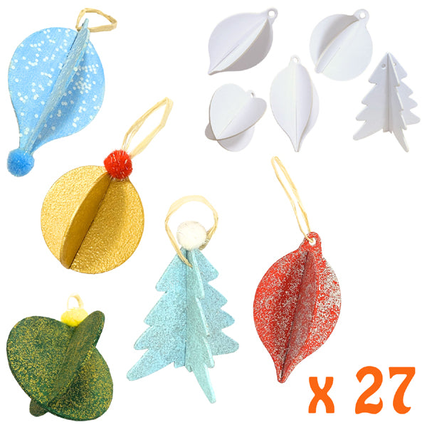 Suspensions de Noël en carton à décorer