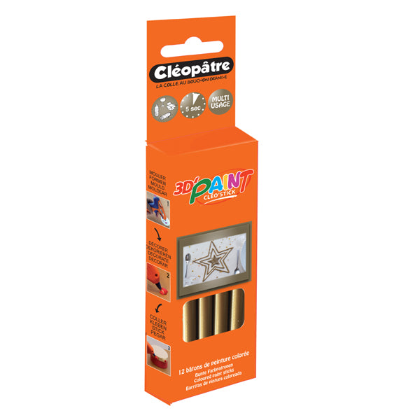 Boîte de 12 bâtons de peinture colorée Cléo'STICK 3D Paint
