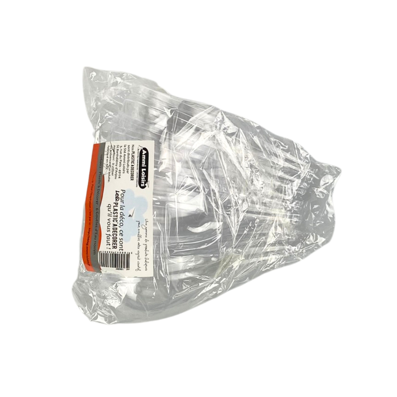Lot de 6 gouttes en plastique transparent