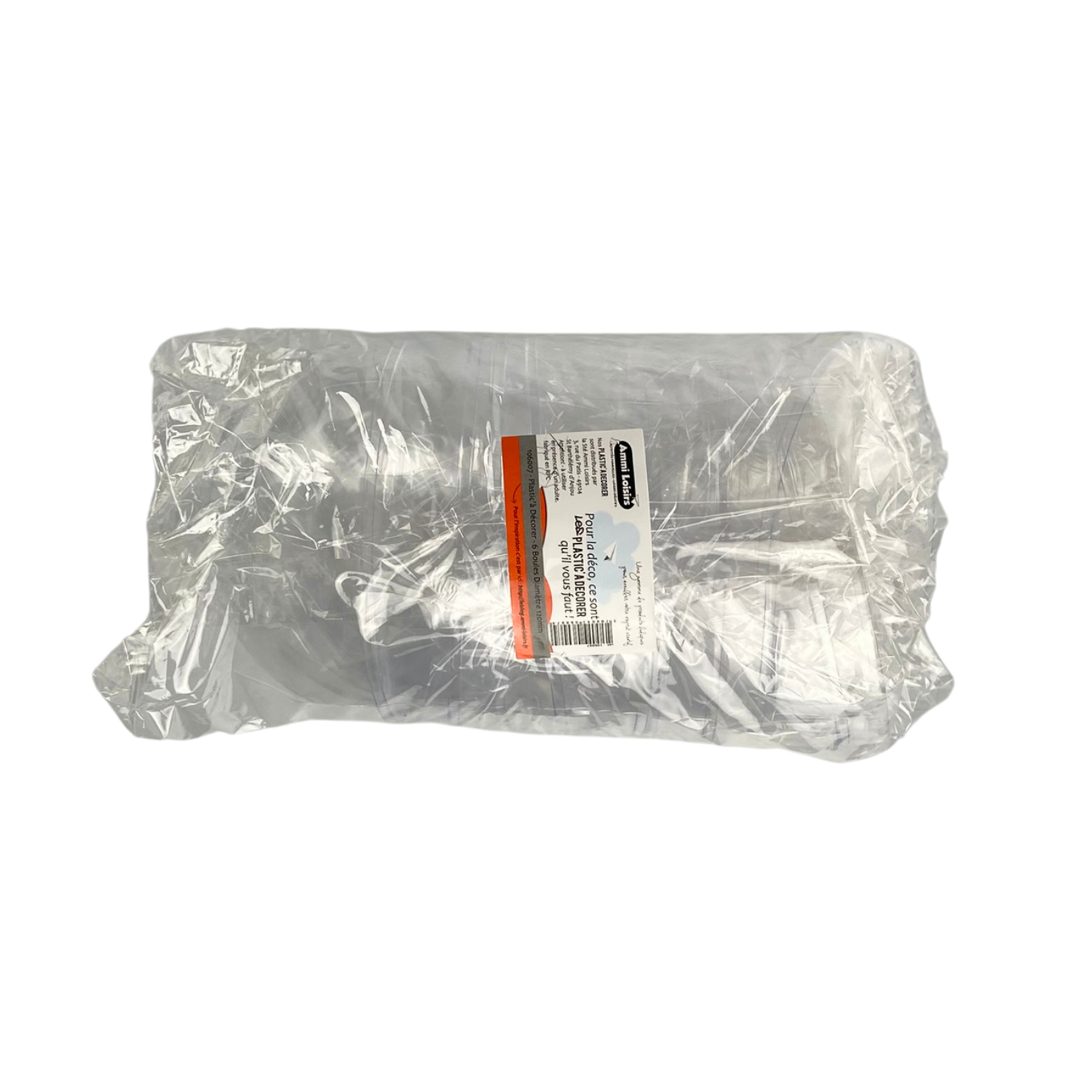 Lot de 6 boules en plastique transparent