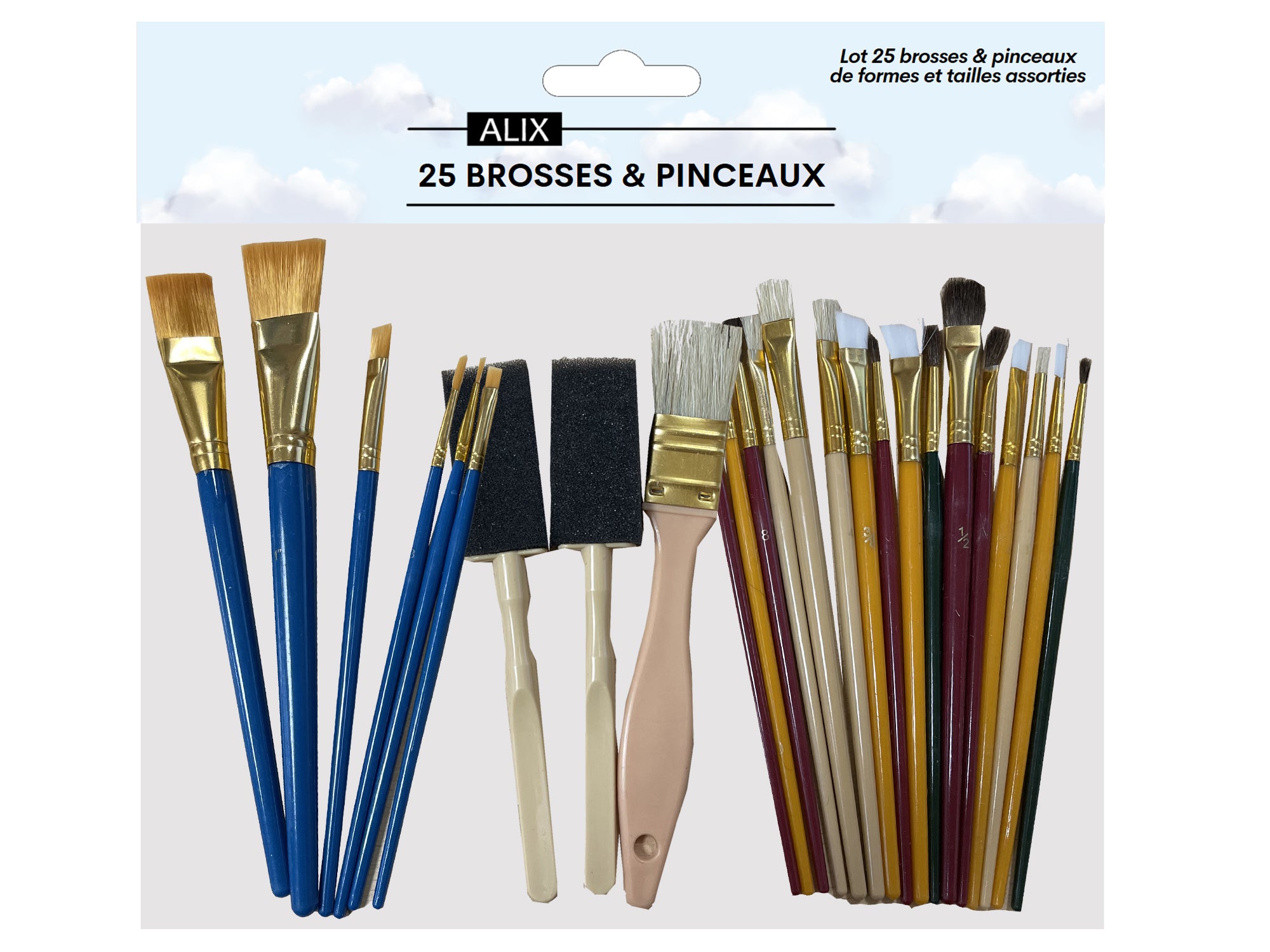 Lot de 25 pinceaux et brosses Artiste