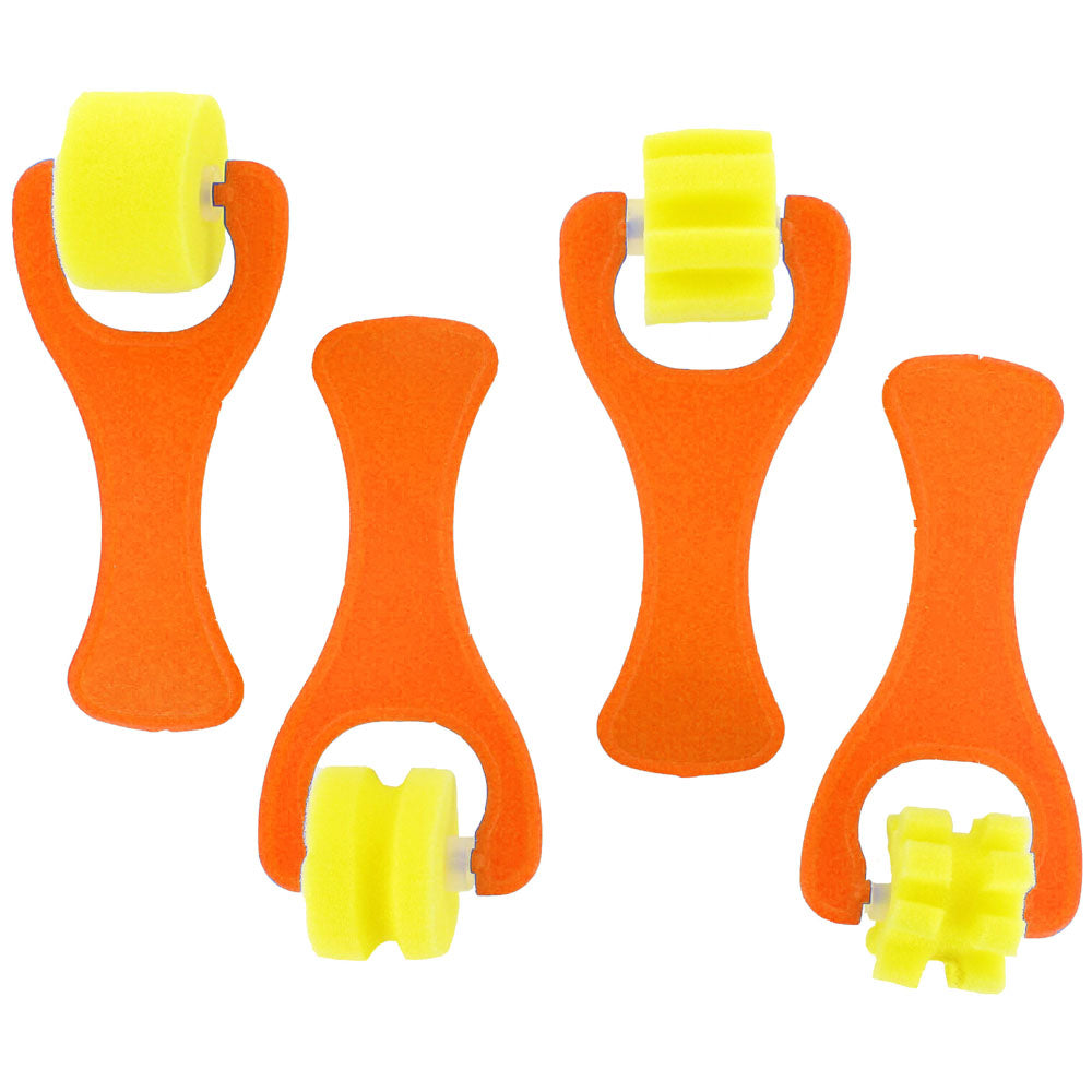 Lot de 4 rouleaux mousse avec empreinte fantaisie 25 mm