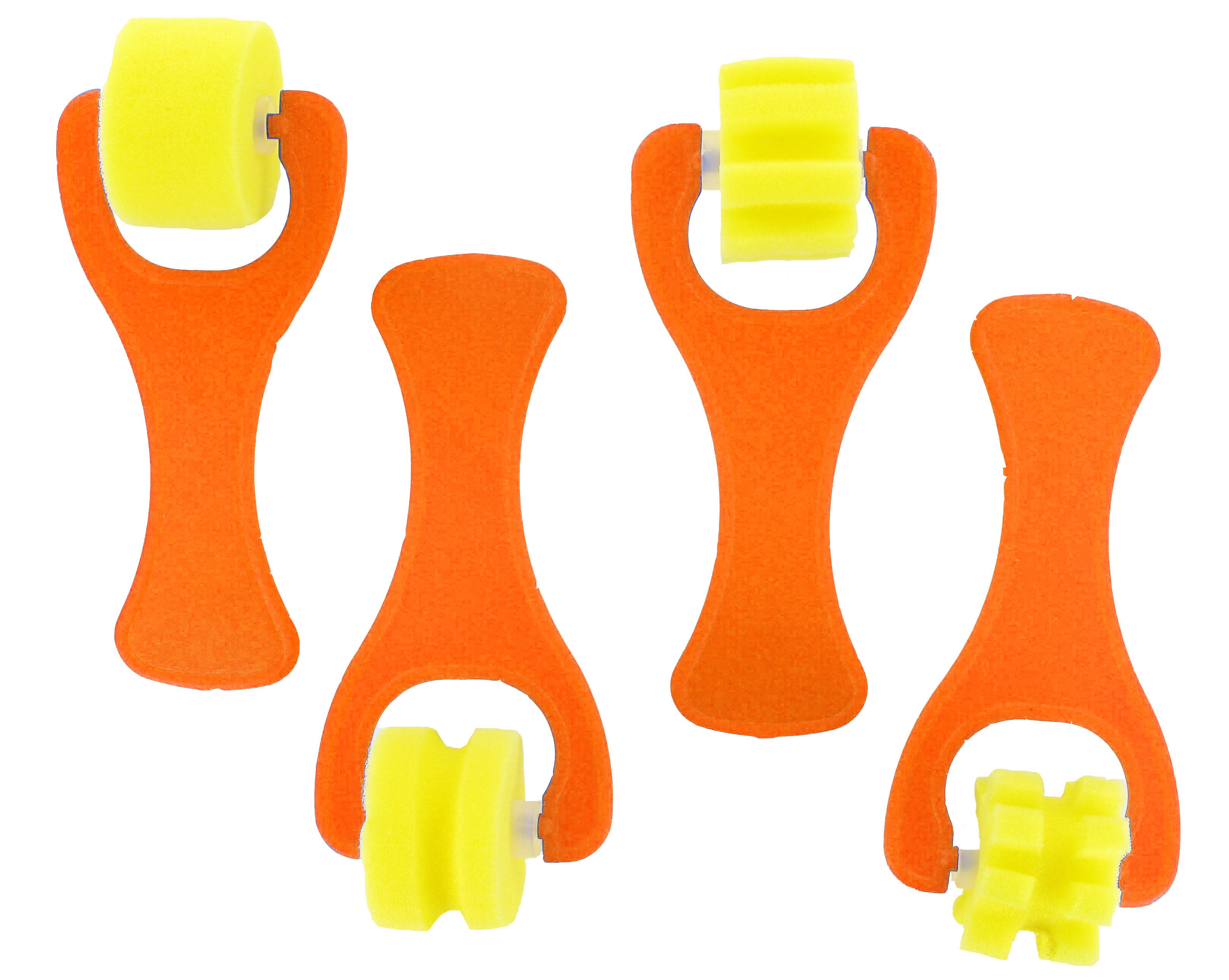 Lot de 4 rouleaux mousse avec empreinte fantaisie 25 mm