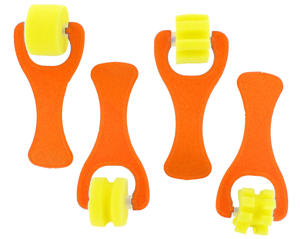Lot de 4 rouleaux mousse avec empreinte fantaisie 25 mm