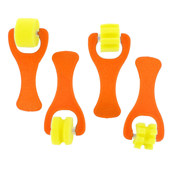 Lot de 4 rouleaux mousse avec empreinte fantaisie 25 mm