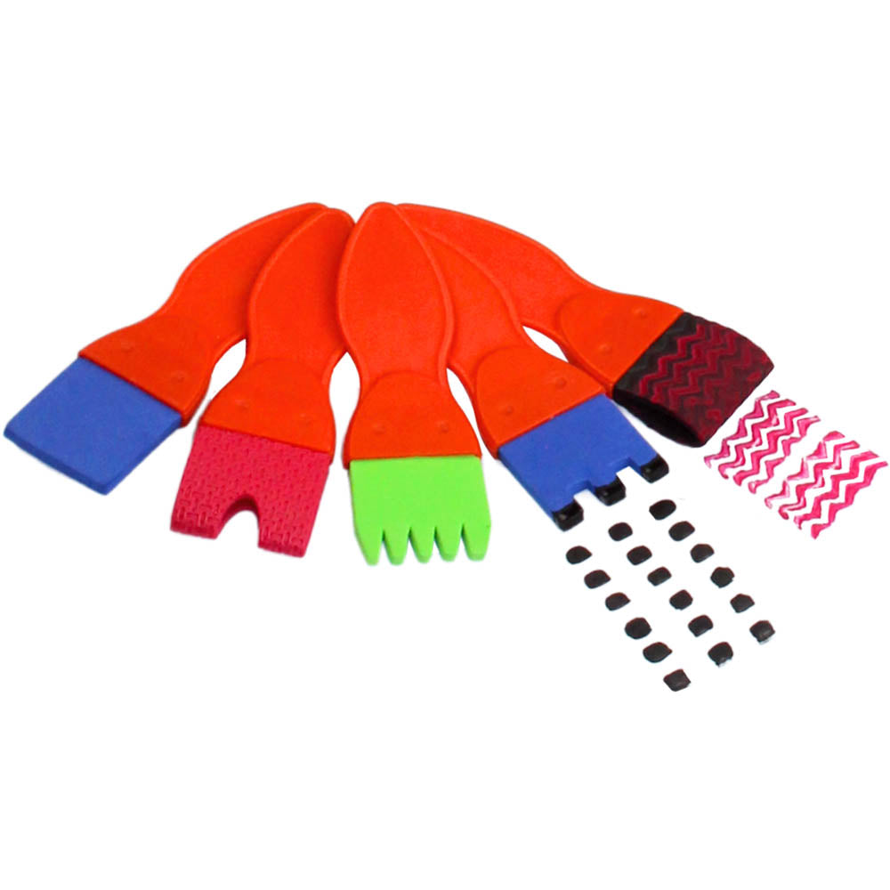 Lot de 5 brosses fantaisie 4cm