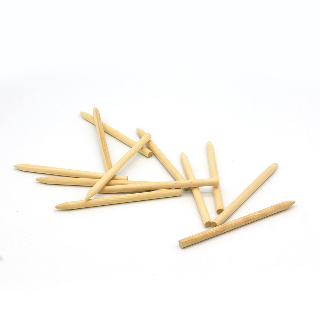 12 bâtonnets bois XL pour carte à gratter non pointus adaptés aux plus petits 10*1cm