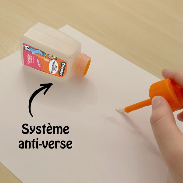 Colle transparente "Adhésive" en 80g avec pinceau incorporé