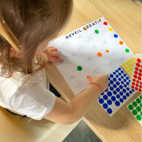 744 Gommettes Rondes - 8 couleurs