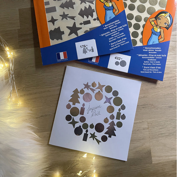 Gommettes formes noël diverses or et argent - 11 formes