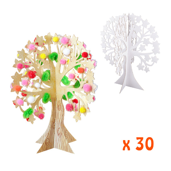 30 Sapins en carton à décorer - 24cm