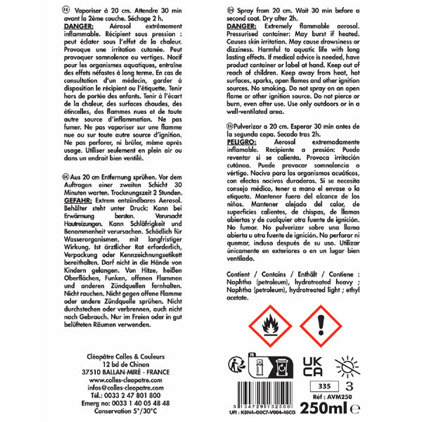 Aéro'Vernis Mat en 250 ml