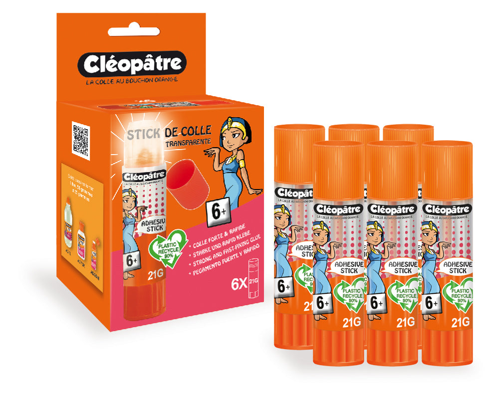 Bâton de Colle TRANSPARENTE "Cléostick" Adhésive en 21g