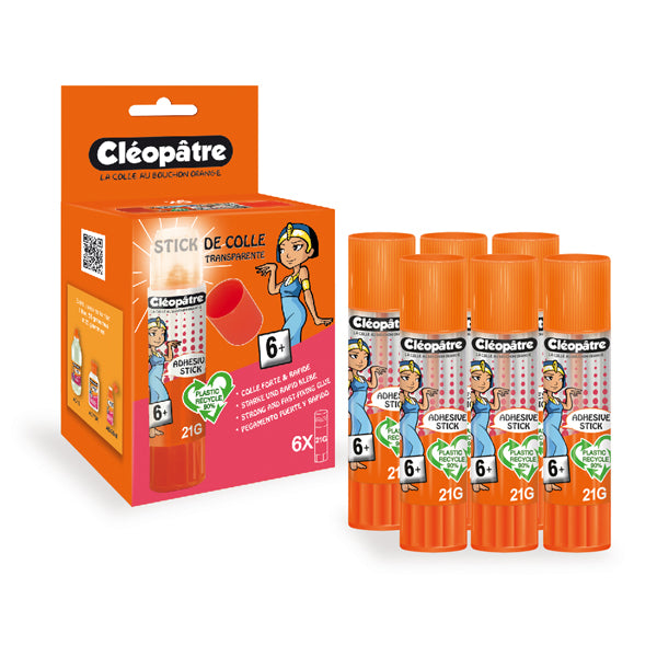 Lot de bâton de Colle TRANSPARENTE "Cléostick" Adhésive en 21g