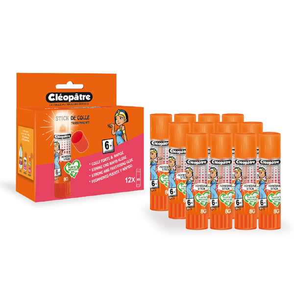 Bâton de Colle TRANSPARENTE "Cléostick" Adhésive en 8g