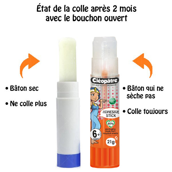 Lot de bâton de Colle TRANSPARENTE "Cléostick" Adhésive en 21g