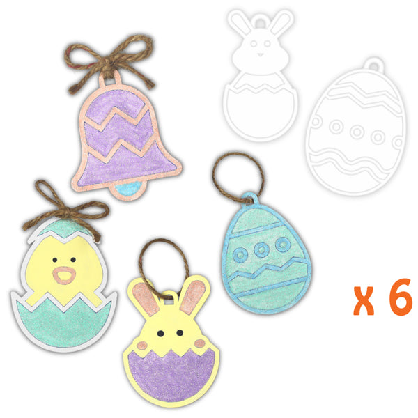 Suspensions de Pâques en carton à décorer
