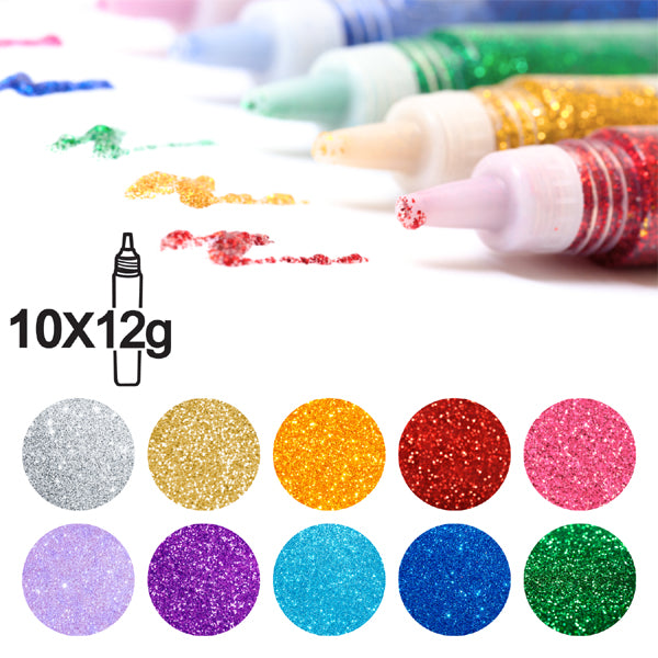 10 Stylos Colle Pailletée 12g - Glitter Glue