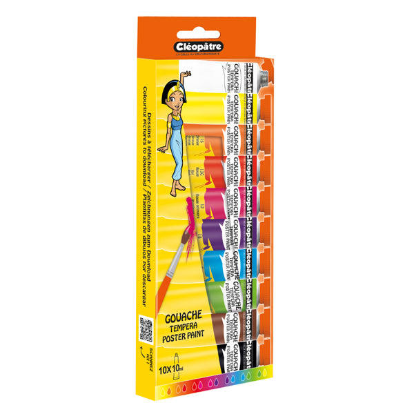 Blister de tubes de Peinture Gouache de 10 ml