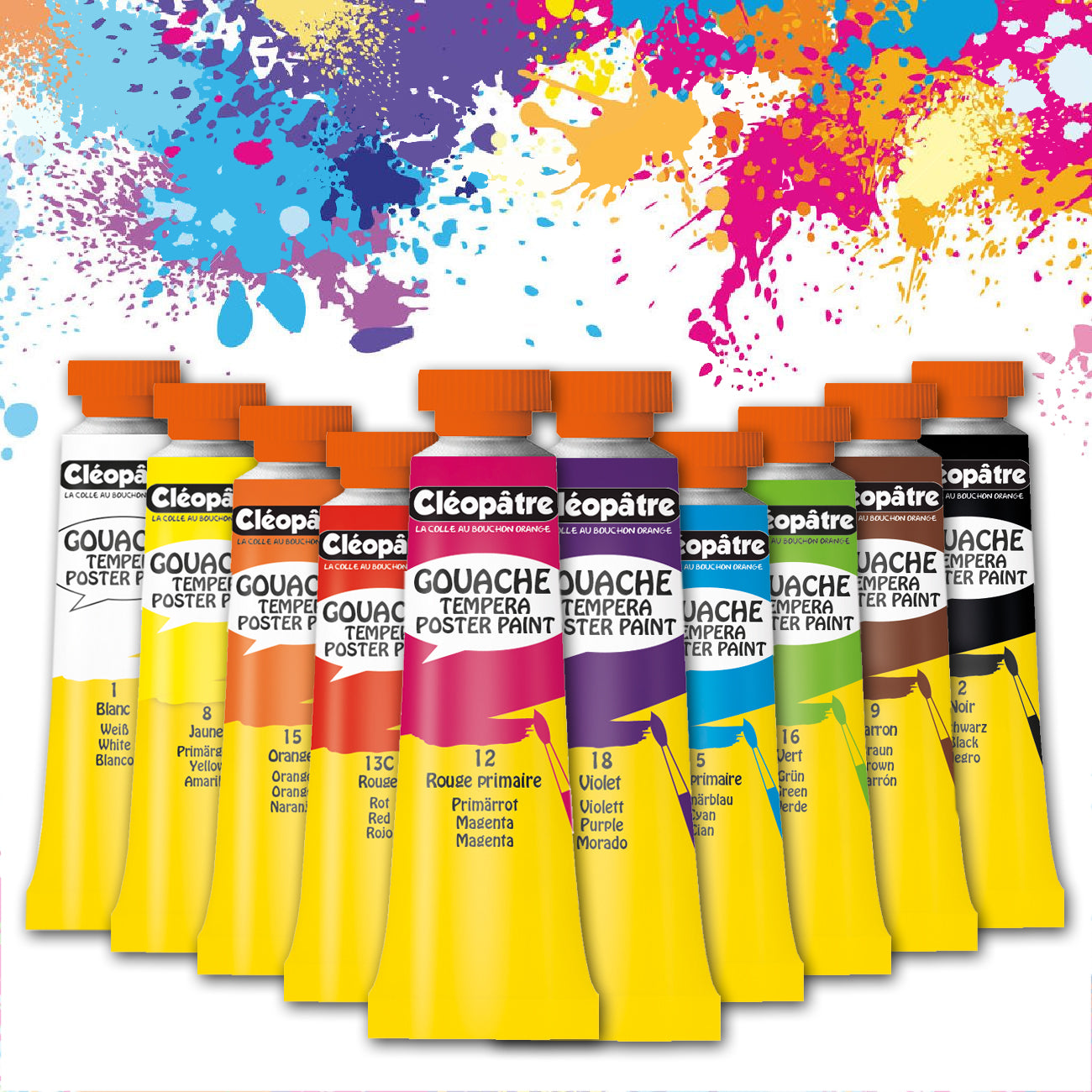 Blister de tubes de Peinture Gouache de 10 ml