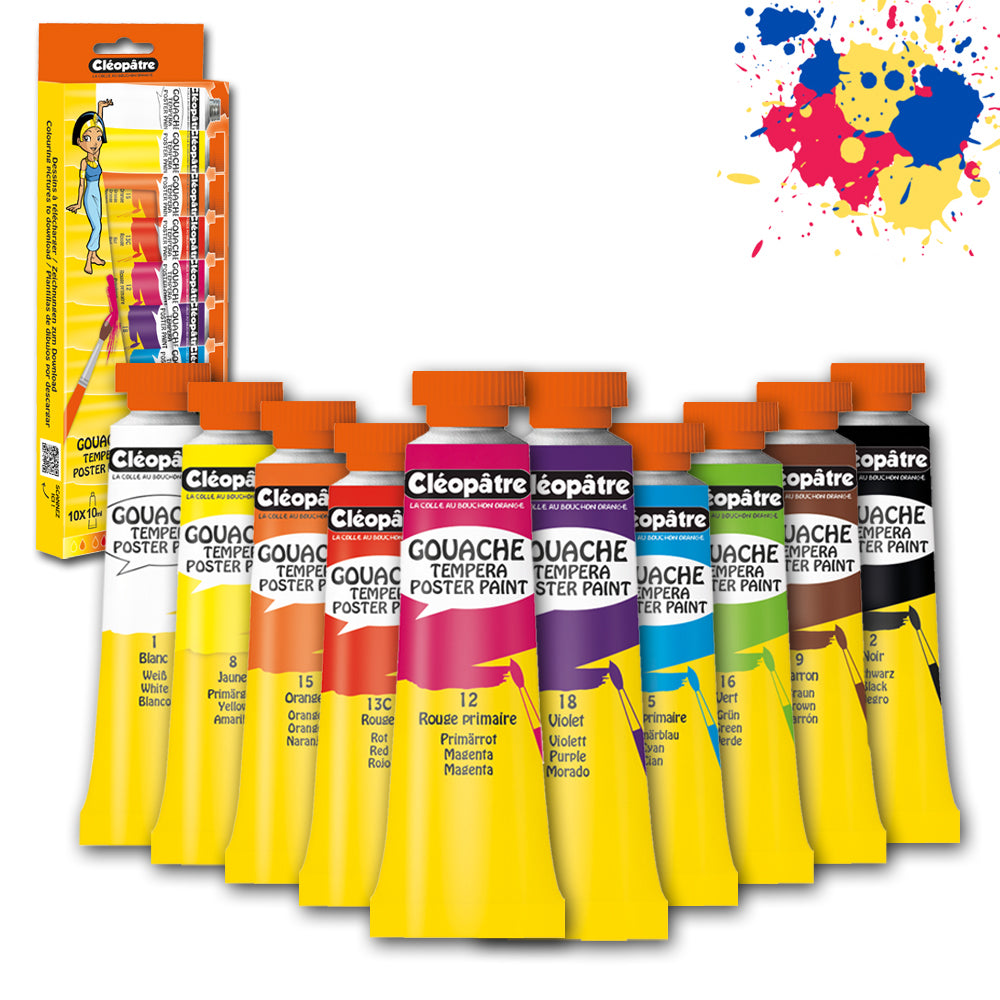 Blister de tubes de Peinture Gouache de 10 ml