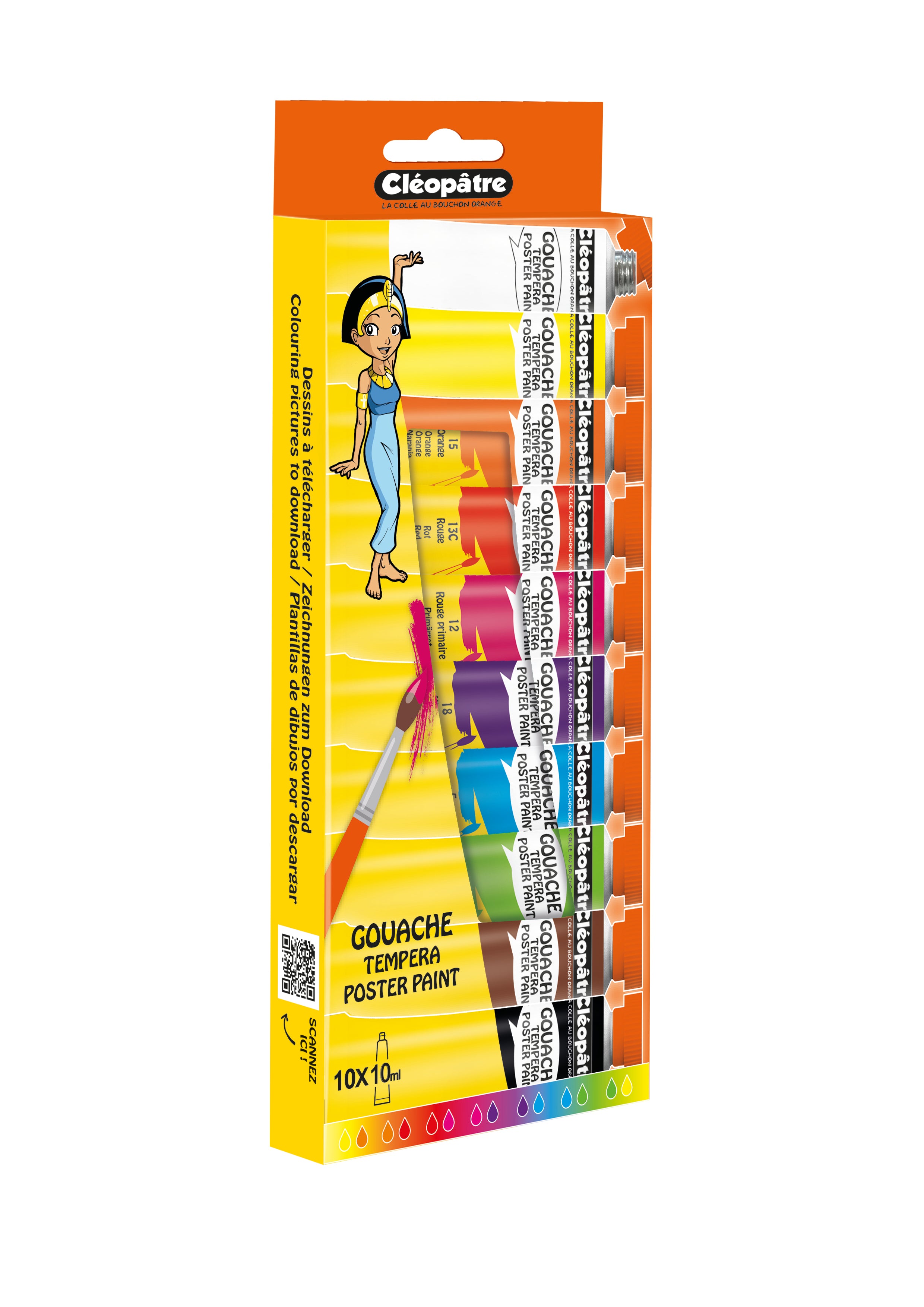 Blister de tubes de Peinture Gouache de 10 ml