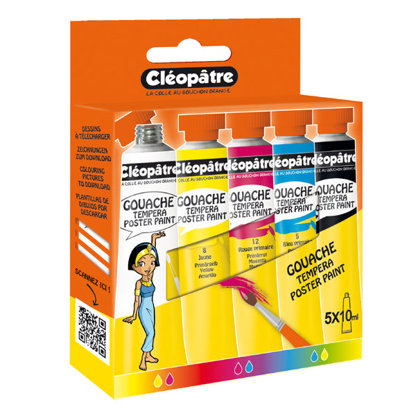 Blister de tubes de Peinture Gouache de 10 ml