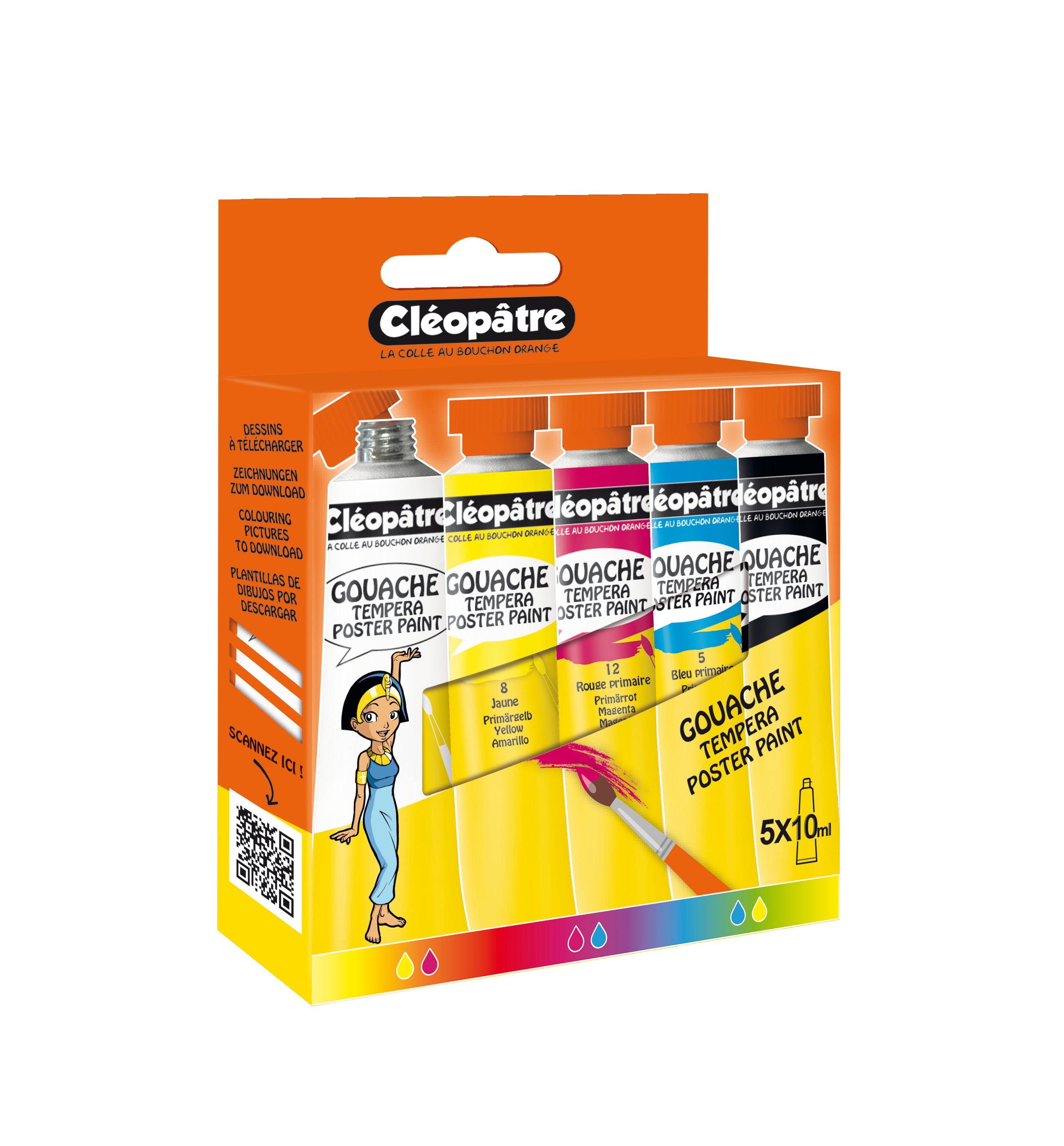 Blister de tubes de Peinture Gouache de 10 ml