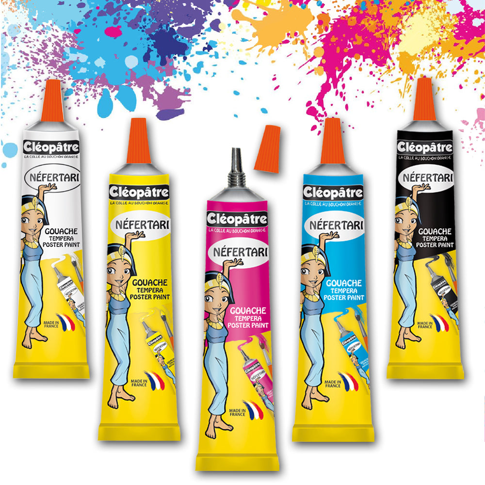 Boîte de 5 tubes de Peinture Gouache de 30ml avec embout fin