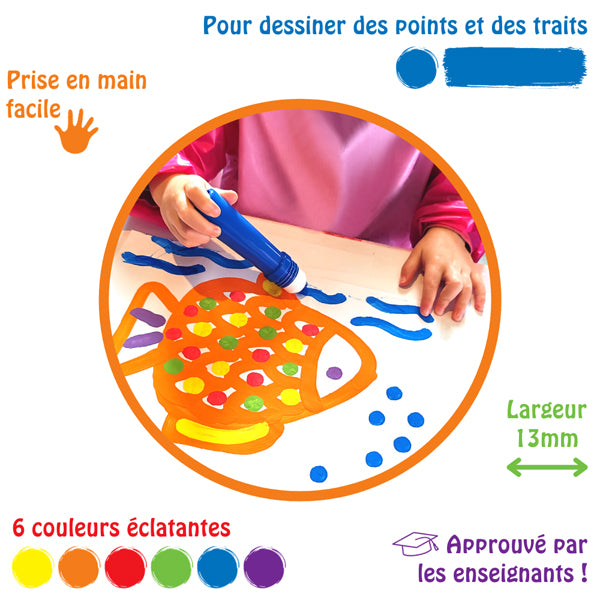 Lot de 6 P'tits Tampons Gouache 50ml