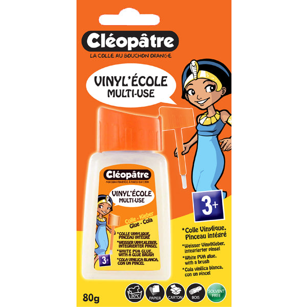 Colle "Vinyl'école" en 80g avec pinceau incorporé